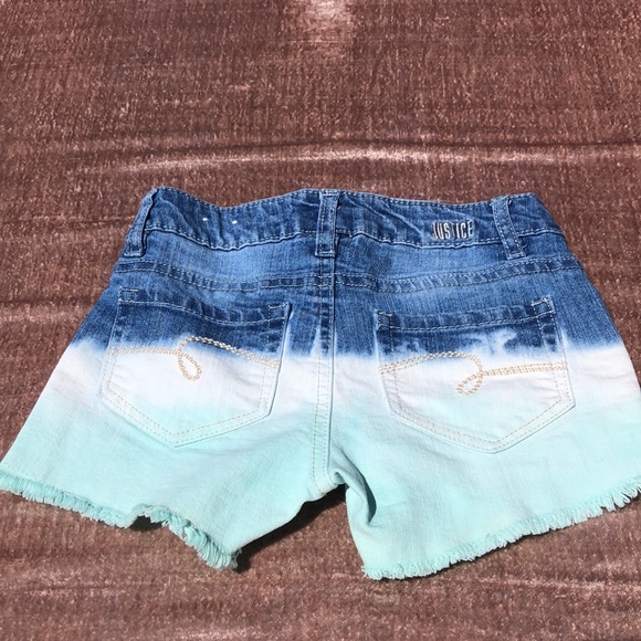 Justice Tie-Dye Distressed Denim Shorts Size 7 - Picture 1 of 6